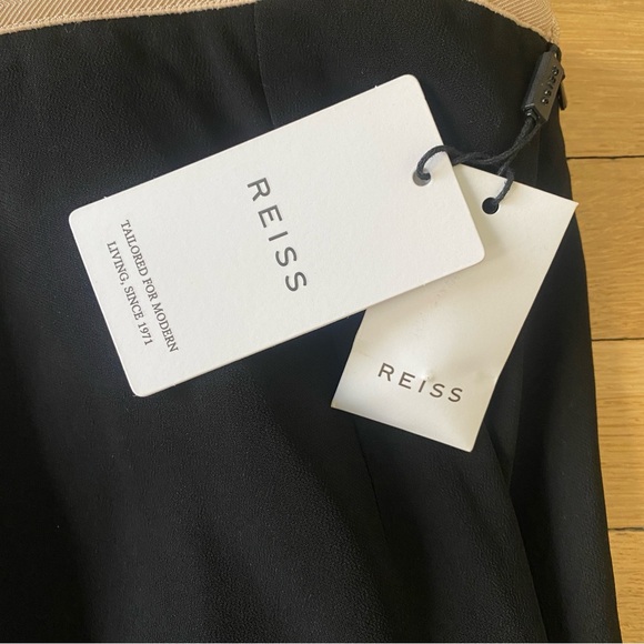 REISS Lina Wide Leg Pants Black Pink Trim NWT - US Size 6 - Picture 6 of 10